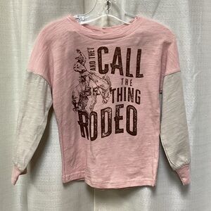 Kids Long Sleeve Rodeo Graphic Tee - Pink